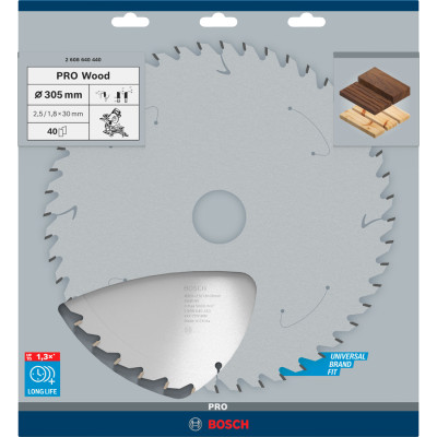 Диск пильний по дереву BOSCH PRO Wood 305х30х40 2608640440