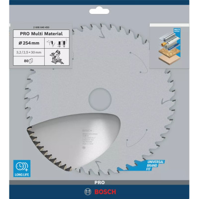 Диск пильний універсальний BOSCH PRO Multi Material 254х30х80 2608640450