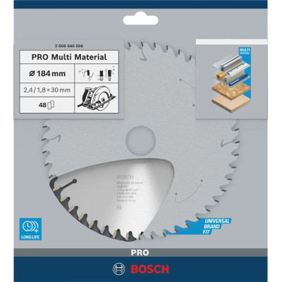 Диск пильний універсальний BOSCH PRO Multi Material 184х30х48 2608640506