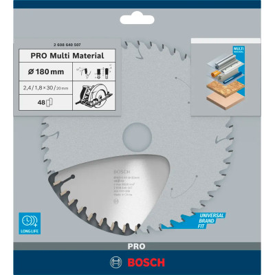 Диск пильний універсальний BOSCH PRO Multi Material 180х30х48 2608640507