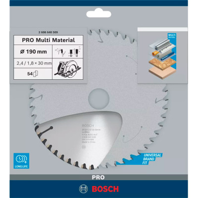 Диск пильный универсальный BOSCH PRO Multi Material 190х30х54 2608640509