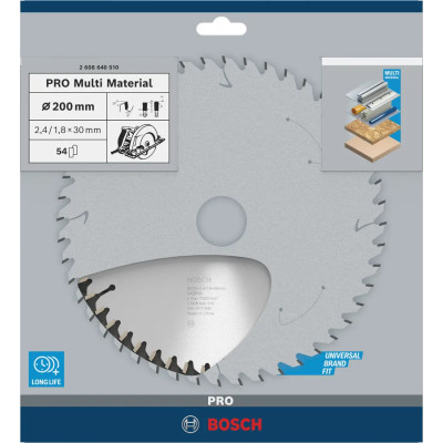 Диск пильний універсальний BOSCH PRO Multi Material 200х30х54 2608640510