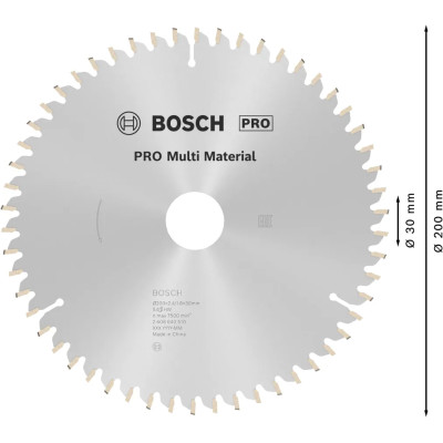 Диск пильний універсальний BOSCH PRO Multi Material 200х30х54 2608640510