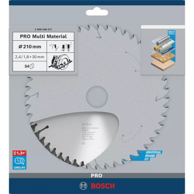 Диск пильний універсальний BOSCH PRO Multi Material 210х30х54 2608640511