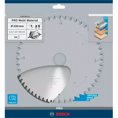 Диск пильный универсальный BOSCH PRO Multi Material 230х30х64 2608640513