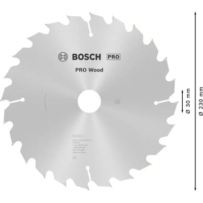Диск пильный по дереву BOSCH PRO Wood 230х30х24 2608640627