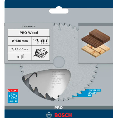Диск пильный по дереву BOSCH PRO Wood 130х16х18 2608640775