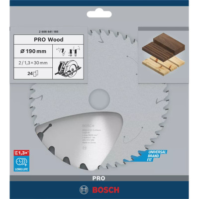 Диск пильний по дереву BOSCH PRO Wood 190х30х24 2608641185