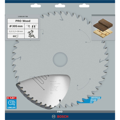 Диск пильний по дереву BOSCH PRO Wood 305х30х60 2608641768