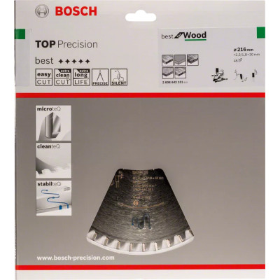Диск пильний по дереву BOSCH Best for Wood 216х30х48 2608642101