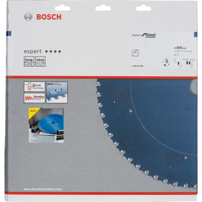 Диск пильний по сталі BOSCH Expert for Steel 305х25.4х60 2608643060