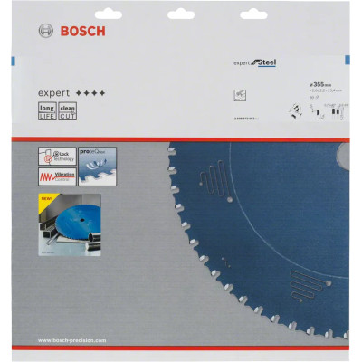 Диск пильный по стали BOSCH Expert for Steel 355х25.4х90 2608643063
