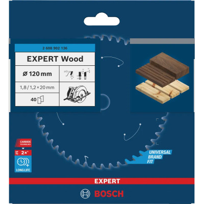 Диск пильный по дереву BOSCH EXPERT Wood 160х20х36 2608644017