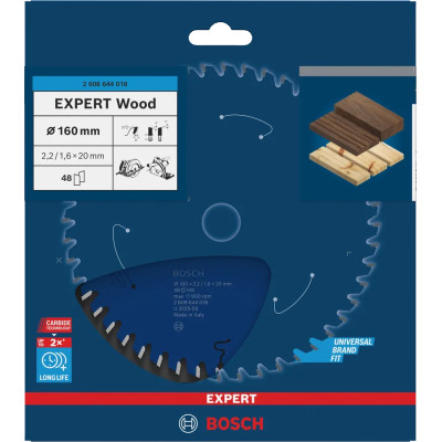Диск пильный по дереву BOSCH EXPERT Wood 160х20х48 2608644018