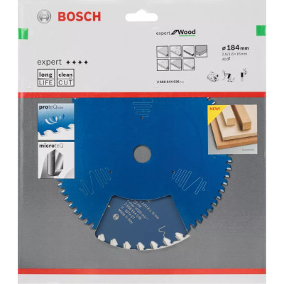 Диск пильний по дереву BOSCH Expert for Wood 184х16х40 2608644036