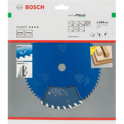 Диск пильний по дереву BOSCH Expert for Wood 184х30х40 2608644042