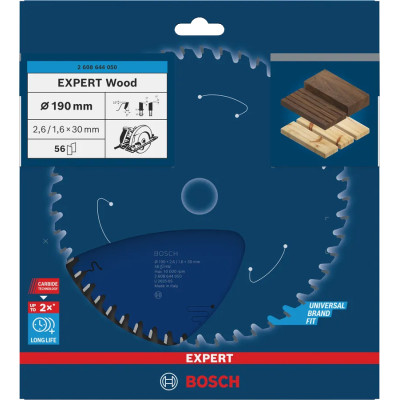 Диск пильний по дереву BOSCH EXPERT Wood 190х30х56 2608644050