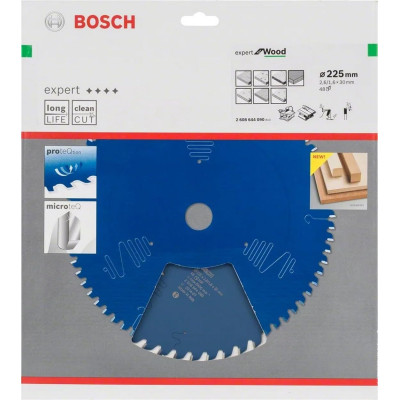 Диск пильний по дереву BOSCH Expert for Wood 225х30х48 2608644090