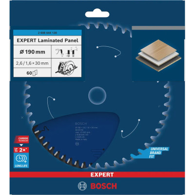 Диск пильний по ламінату BOSCH EXPERT Laminated Panel 190х30х60 2608644130