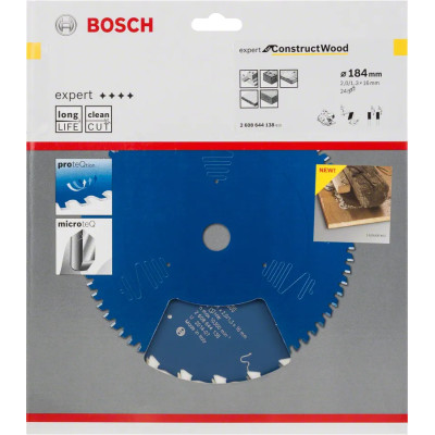Диск пильний по дереву з бетоном і цвяхами BOSCH Expert for Construct Wood 184х16х24 2608644138