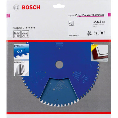 Диск пильный по ламинату высокого давления BOSCH Expert for High-Pressure Laminate 216х30х64 2608644355