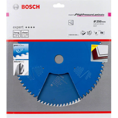 Диск пильний по ламінату високого тиску BOSCH Expert for High-Pressure Laminate 250х30х80 2608644359