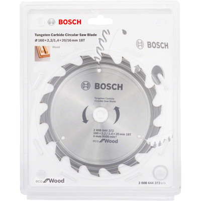 Диск пильний по дереву BOSCH Eco for Wood 160х20х18 2608644372