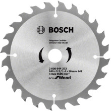 Диск пильний по дереву BOSCH Eco for Wood 160х20х24 2608644373