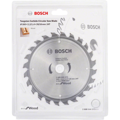 Диск пильний по дереву BOSCH Eco for Wood 160х20х24 2608644373