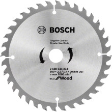 Диск пильний по дереву BOSCH Eco for Wood 160х20х36 2608644374