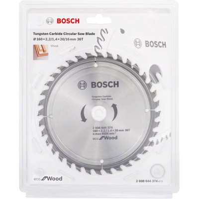 Диск пильный по дереву BOSCH Eco for Wood 160х20х36 2608644374