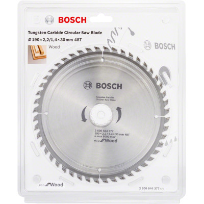 Диск пильний по дереву BOSCH Eco for Wood 190х30х48 2608644377