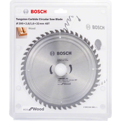 Диск пильний по дереву BOSCH Eco for Wood 200х32х48 2608644380