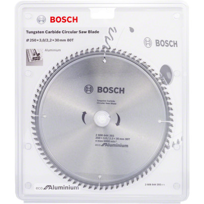 Диск пильний по алюмінію BOSCH Eco for Aluminum 250х30х80 2608644393