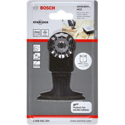 Погружное полотно-насадка для реноватора по дереву BOSCH HCS AII 65 BSPC 65х40 мм Starlock, Starlock PLUS/MAX 2608662354