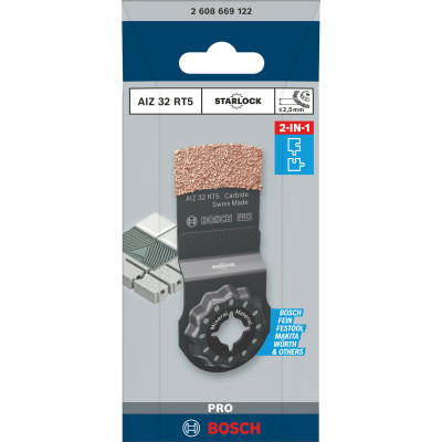Полотно-насадка для реноватора по бетону BOSCH Carbide PRO AIZ 32 RT5 32х30 мм Starlock 2608669122
