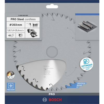 Диск пильный по стали BOSCH PRO Steel cordless 203х25.4х42 2608846859