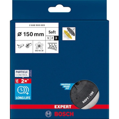 Підошва шліфувальна для фарби та шпаклівки BOSCH EXPERT Multihole Soft 150 мм 2608900009