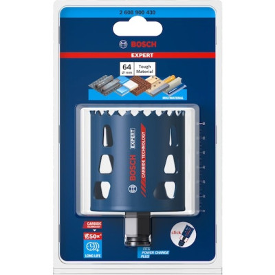 Биметаллическая коронка универсальная BOSCH EXPERT Multi Material PC Plus 64 мм 2608900430