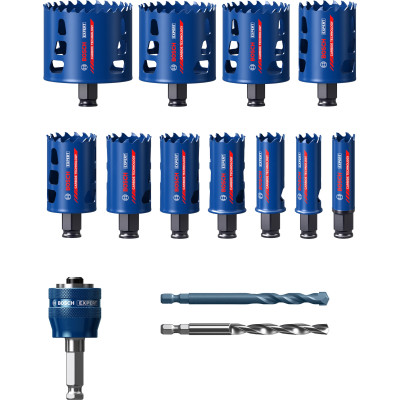Набір біметалевих коронок універсальних 14 шт BOSCH EXPERT Multi Material PC Plus 20-76 мм 2608900448