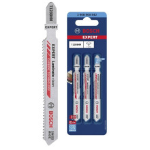 Полотна по ламінату для лобзика 3 шт BOSCH Carbide EXPERT Laminate Clean 92х1.8 мм T 128 BHM 2608900542