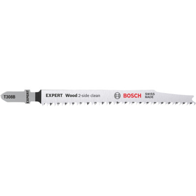 Полотна для дерева для лобзика 100 шт BOSCH HCS EXPERT Wood 2-side clean 117х2.2 ммT 308 B 2608900553