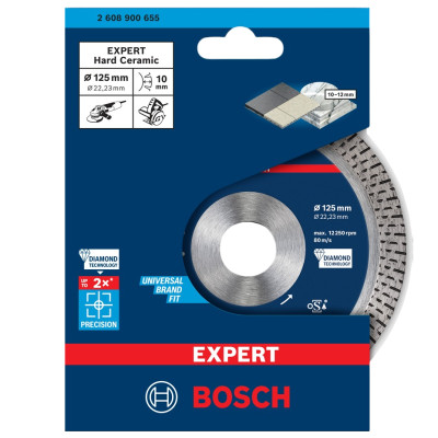 Круг алмазный по керамике BOSCH EXPERT Hard Ceramic 125x22.23x1.4 мм 2608900655