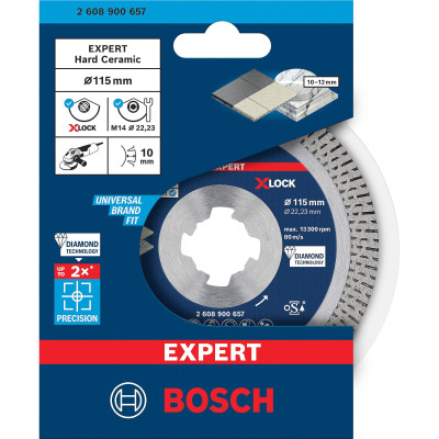 Круг алмазный по керамике BOSCH EXPERT Hard Ceramic 115х22.23х1.4 мм 2608900657