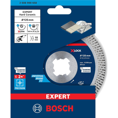 Круг алмазний по кераміці BOSCH EXPERT Hard Ceramic 125х22.23х1.4 мм 2608900658