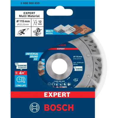 Круг алмазний універсальний BOSCH Expert Multi Material 115x22.23x2.2 мм 2608900659