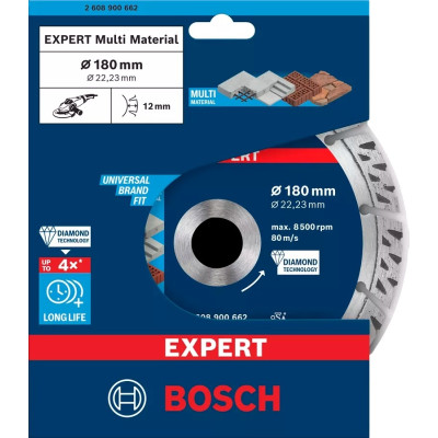 Круг алмазний універсальний BOSCH Expert Multi Material 180x22.23x2.4 мм 2608900662