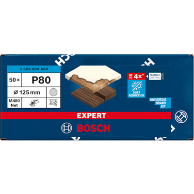 Шліфувальна сітка 50 шт BOSCH EXPERT M480 125 мм K80 2608900680