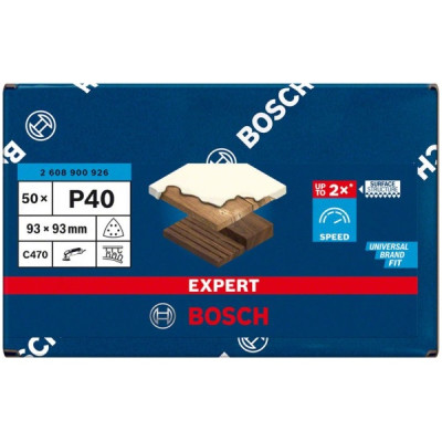 Шліфувальний папір 50 шт BOSCH EXPERT C470 93х93 мм K40 2608900926