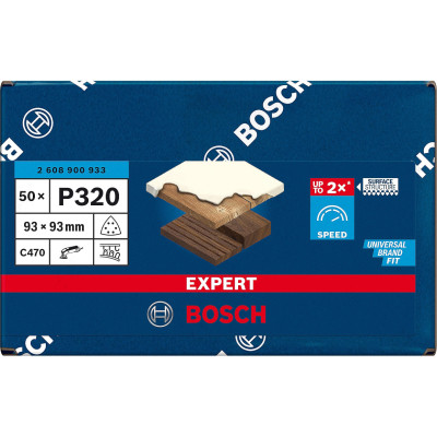 Шліфувальний папір 50 шт BOSCH EXPERT C470 93х93 мм P320 2608900933